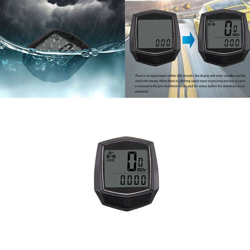 Waterdichte LCD Fiets Kilometerstand Multifunctionele Bike Toerenteller Snelheidsmeter Smart Duurzaam Draagbare Fiets Horloge Stand Fiets Deel