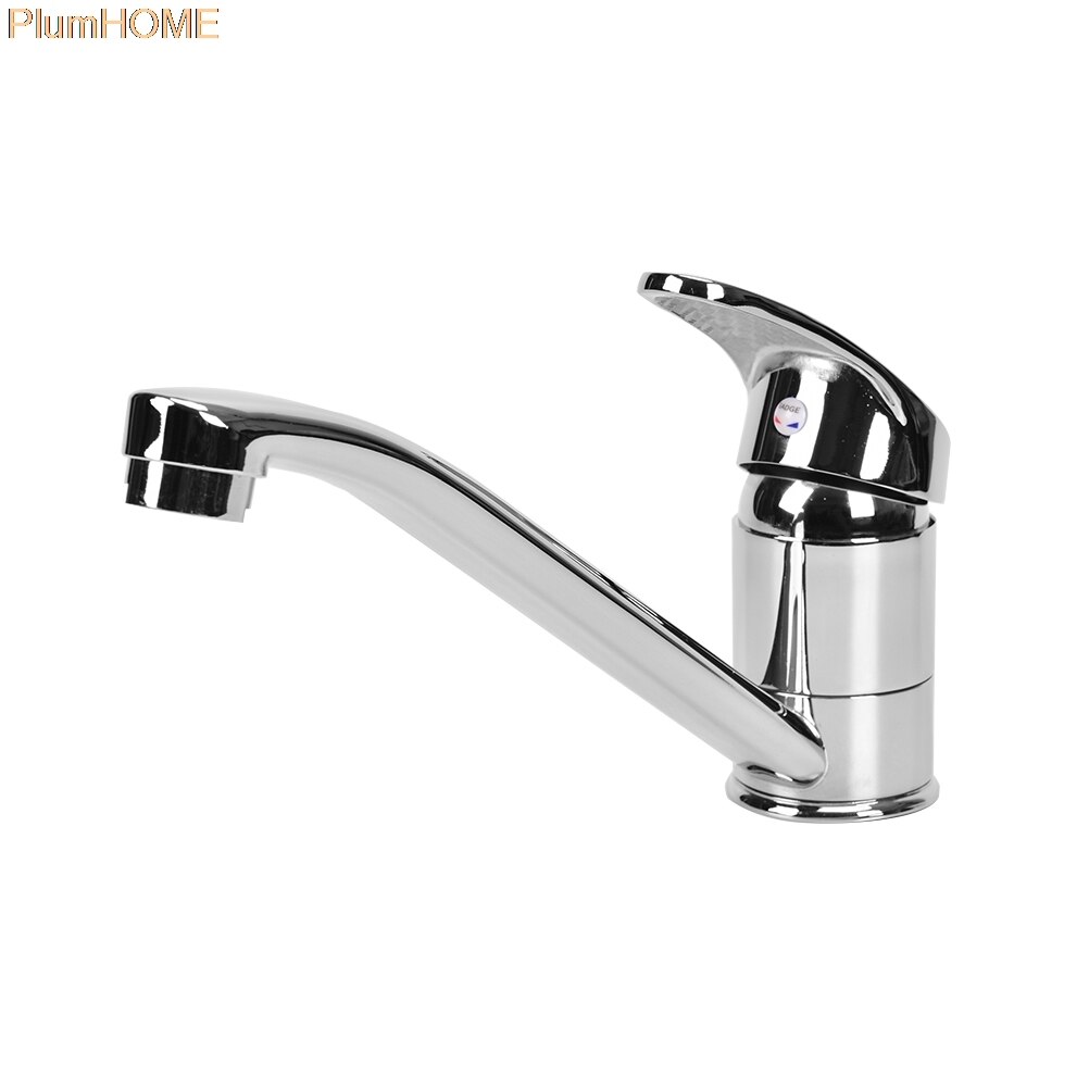 Kitchen Tap Long Neck Hole Faucet Single Lever Tap Copper Chrome Spout Tap And Cold Water Indicator