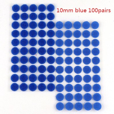 10mm 99pairs Velcros Self Adhesive Fastener Colorfull Dots Stickers Strong Glue Hook And Loop Magic Tape Round Klitterband: 10mm blue 99pairs