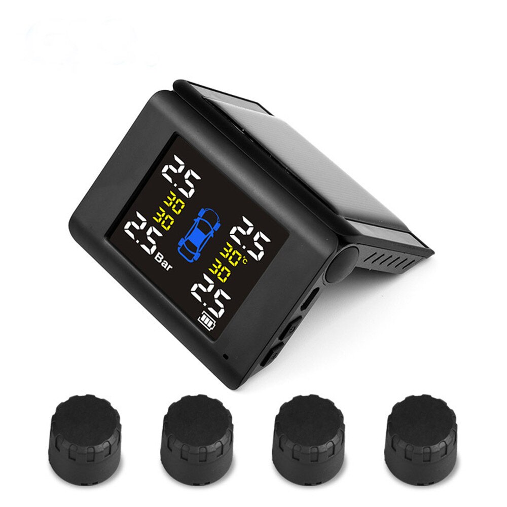 Folding Wireless Tire Pressure Monitoring Alarm System TPMS for Hyundai For KIA Universal Digital Solar-Powered Car TPMS