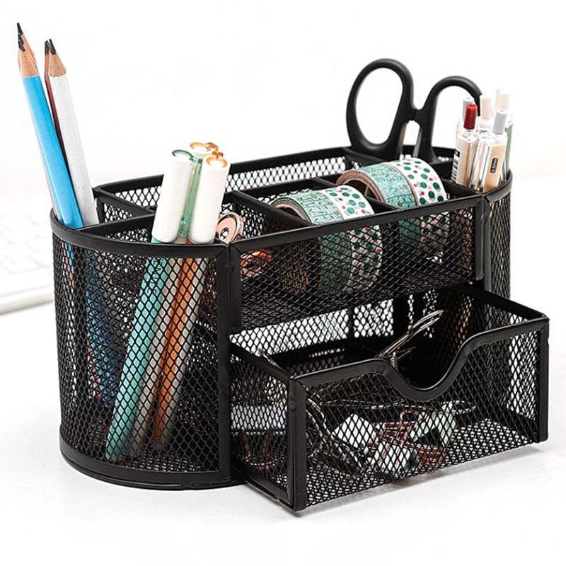 1 Pcs Student Pen Storage Holder Box Stationery Pencil Organizer Desktop for Office School XR