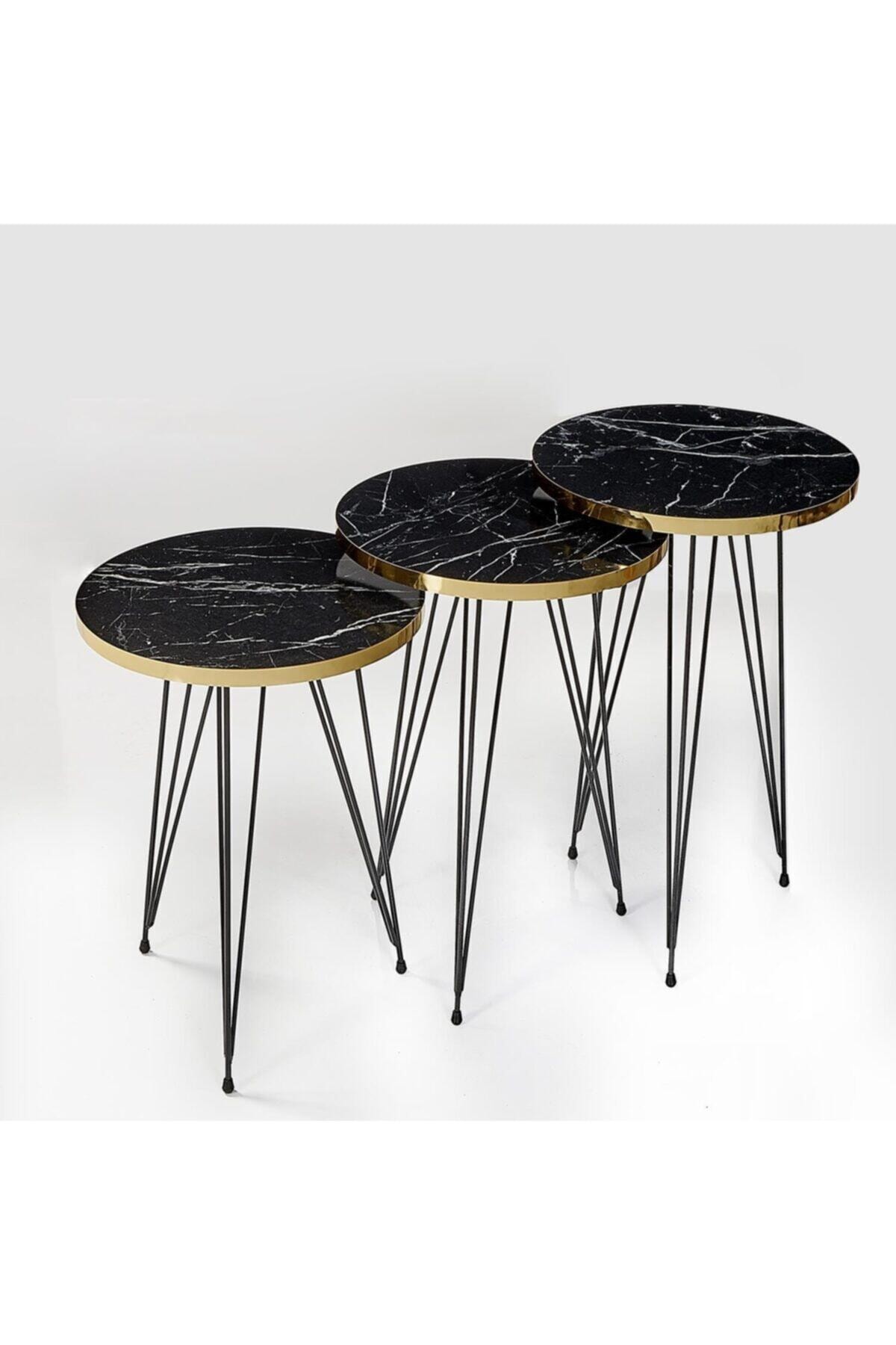 3 pièces table basse bois moderne canapé table d'appoint meubles de maison mignon salon chevet petite table ronde créative décor à la maison: Chocolat