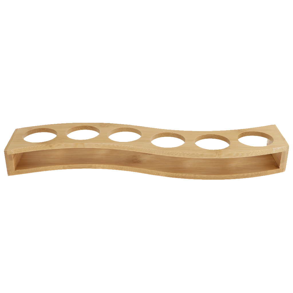 Bamboo Shot Glass Holder Rack Barware Whisky Cup Serving Tray, Perfect for Party Bars Pubs and Home