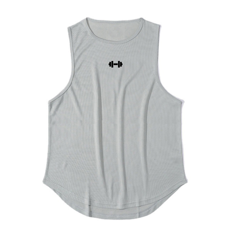 Camiseta sin mangas de verano para hombre, ropa de entrenamiento físico para gimnasio, camisetas sin mangas de culturismo ajustadas de secado rápido, chaleco de baloncesto a la para hombre: XXL / Gris