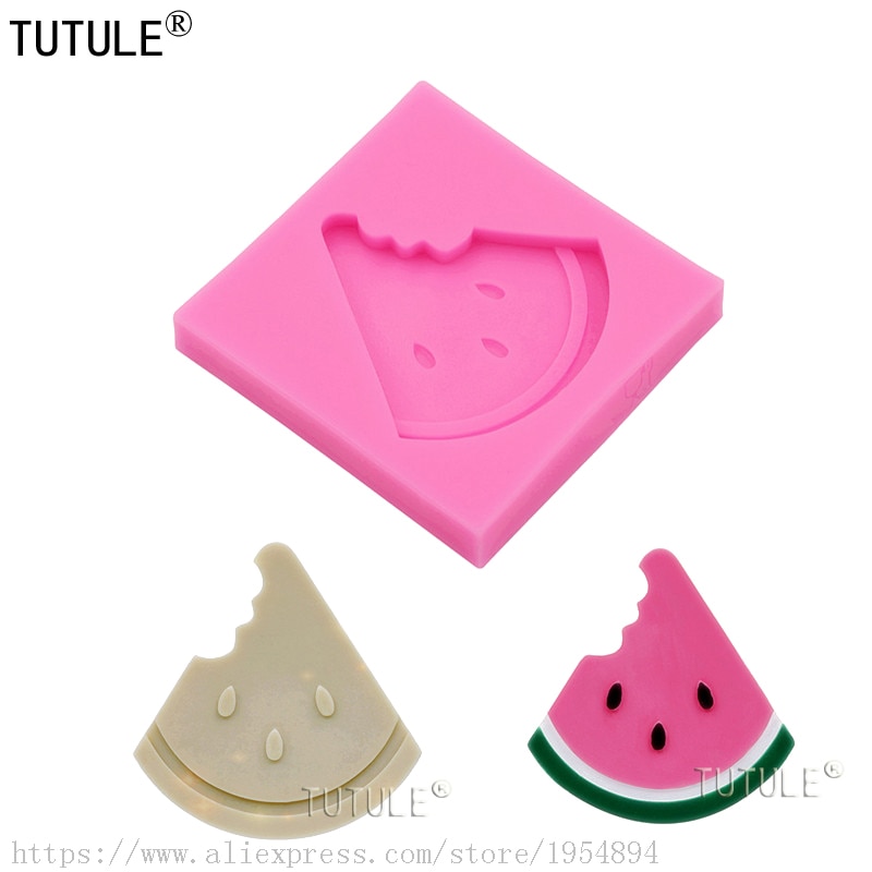 Molde de silicona de sandía Mini, herramienta reutilizable con forma de Fondant, fruta, melón, , moldes de arcilla polimérica