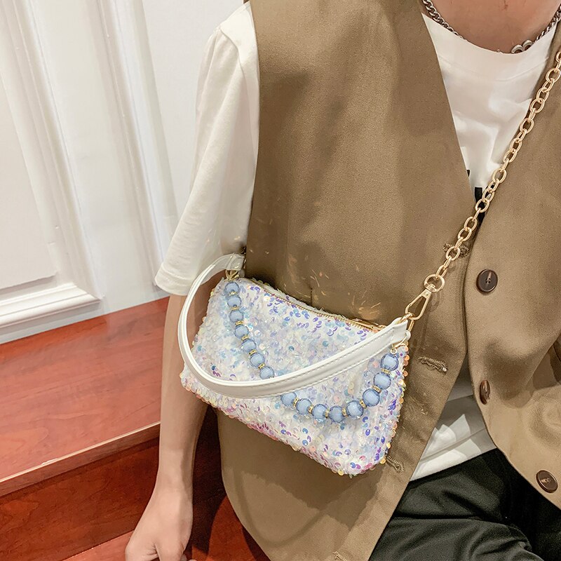 Paillettentaschen für damen, schultertaschen, luxuriöse perlenhandtaschen, damentaschen