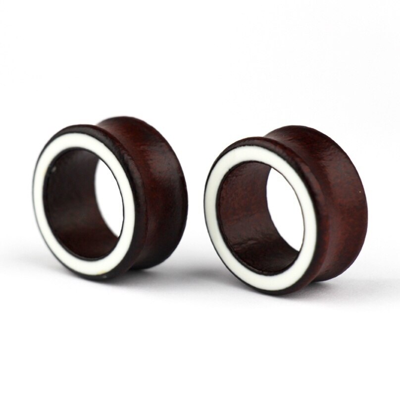2 Pc Hout Pluggen En Tunnels Flexibele Dunne Oor Tunnel Dubbele Flared Oor Piercing Flesh Tunnel Holle Oor Gauge Expander brancards: 8MM-1Pair