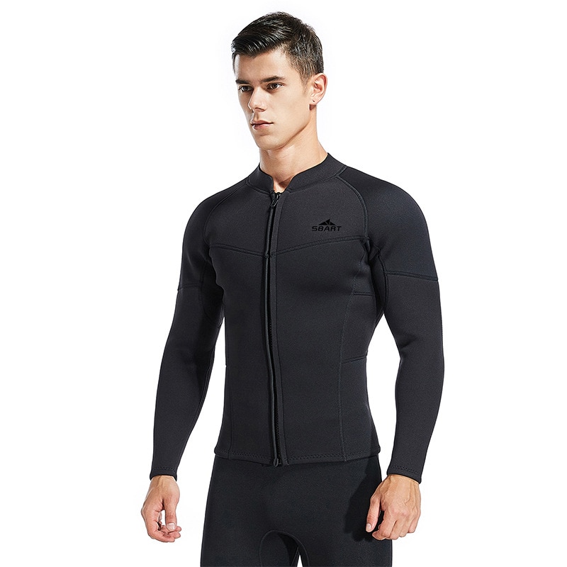 Sbart 3Mm Neopreen Warme Jas Wetsuits Mannen Duikpakken Zwemmen Tops Lange Mouw Mannelijke Scuba Rashguards Snorkelen Gear Deo