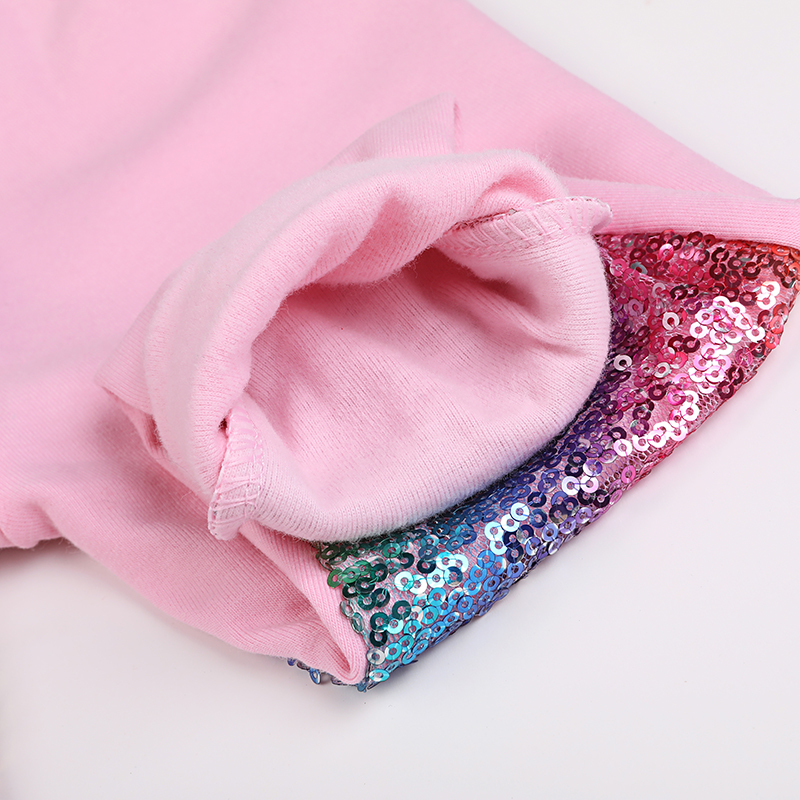 Regnbue pailletter med lyserøde leggings på bagsiden / baby pige bukser / preppy bukser enhjørning leggings
