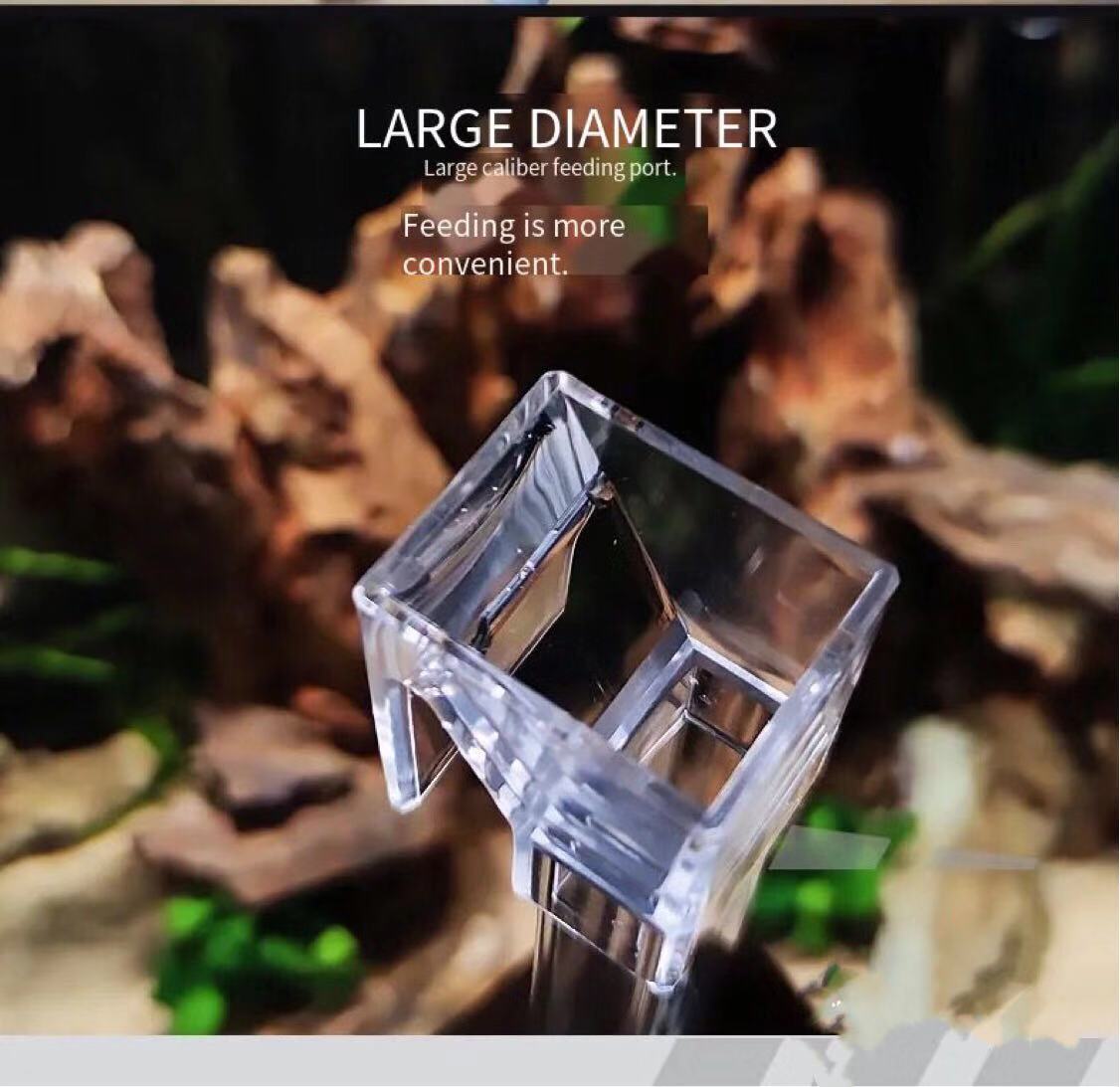 Fish tank feeding tube glass feeder transparent acrylic feeder fish shrimp turtle universal feeding aquarium accessories S. M. L