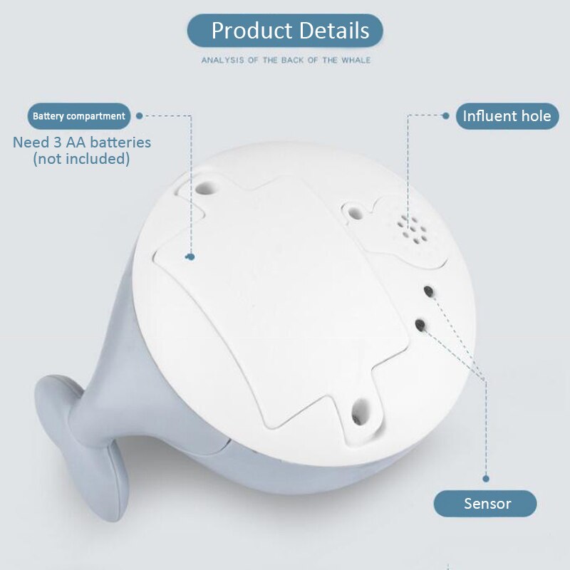 Sensing water fountain baby whale toy light music electric multidirectional amphibious bathroom splashing water sensing ball