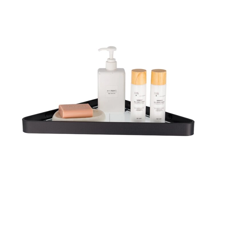 Bathroom Corner Shelf , Glass Shelf,Aluminum Black... – Vicedeal