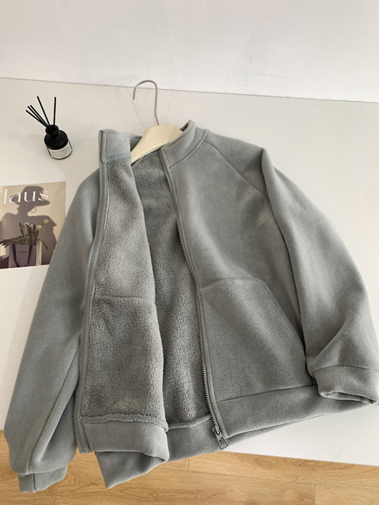Polar Fleece Casual Jassen Jassen Tops Losse Warme Sweatshirt Basis Casaco Koreaanse Chaquetas Abrigos Mode Vrouwen Jaqueta