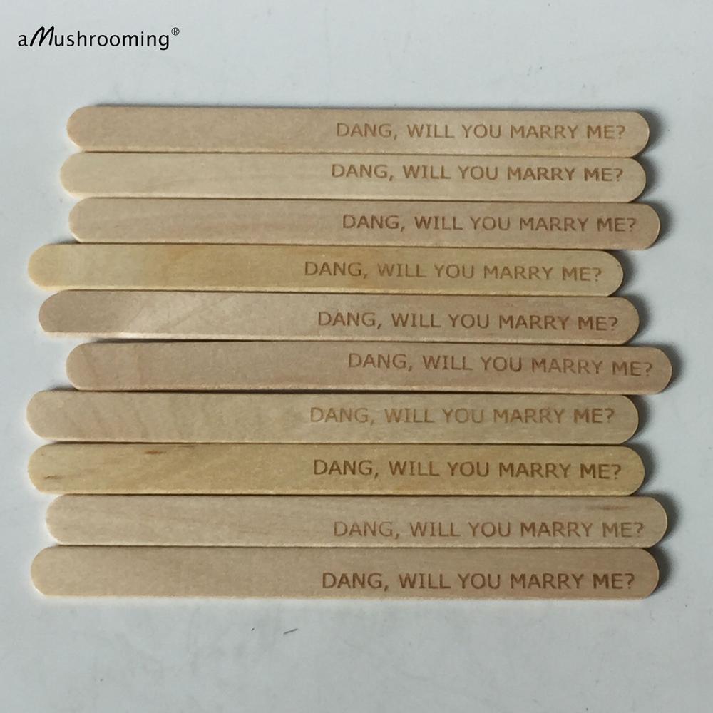 100 peças personalizado picolé varas will you marry me decorações do casamento do partido sorvete presente decor