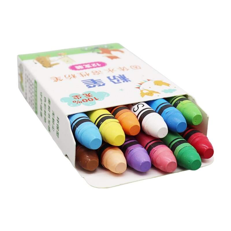 Craie Soluble dans l'eau Non toxique, 4/6/12 couleurs, dessin de peinture pour enfants et enseignants: 5AC502277-12B