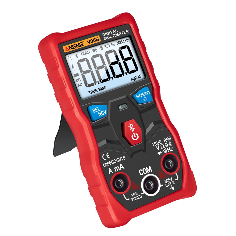 Bluetooth Draadloze App Controle Huidige Handheld Tester Meting Elektrische Instrumenten Spanning Digitale Multimeter Analyze: Rood