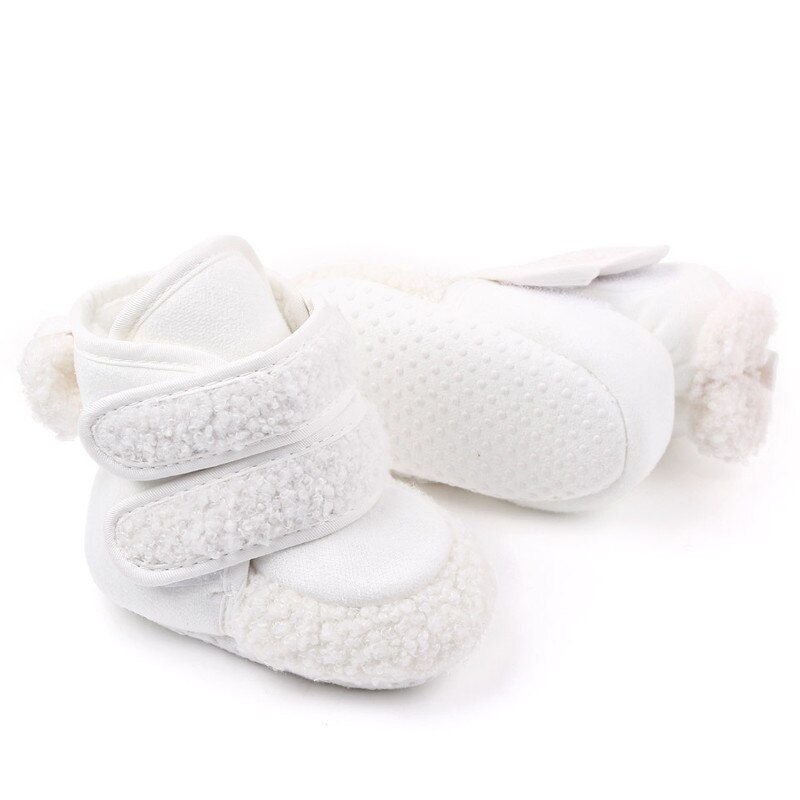 Bottes d'hiver en coton pour bébé, couleur unie, chaudes, confortables, antidérapantes, chaussures à semelles souples pour enfants: 1 / 12