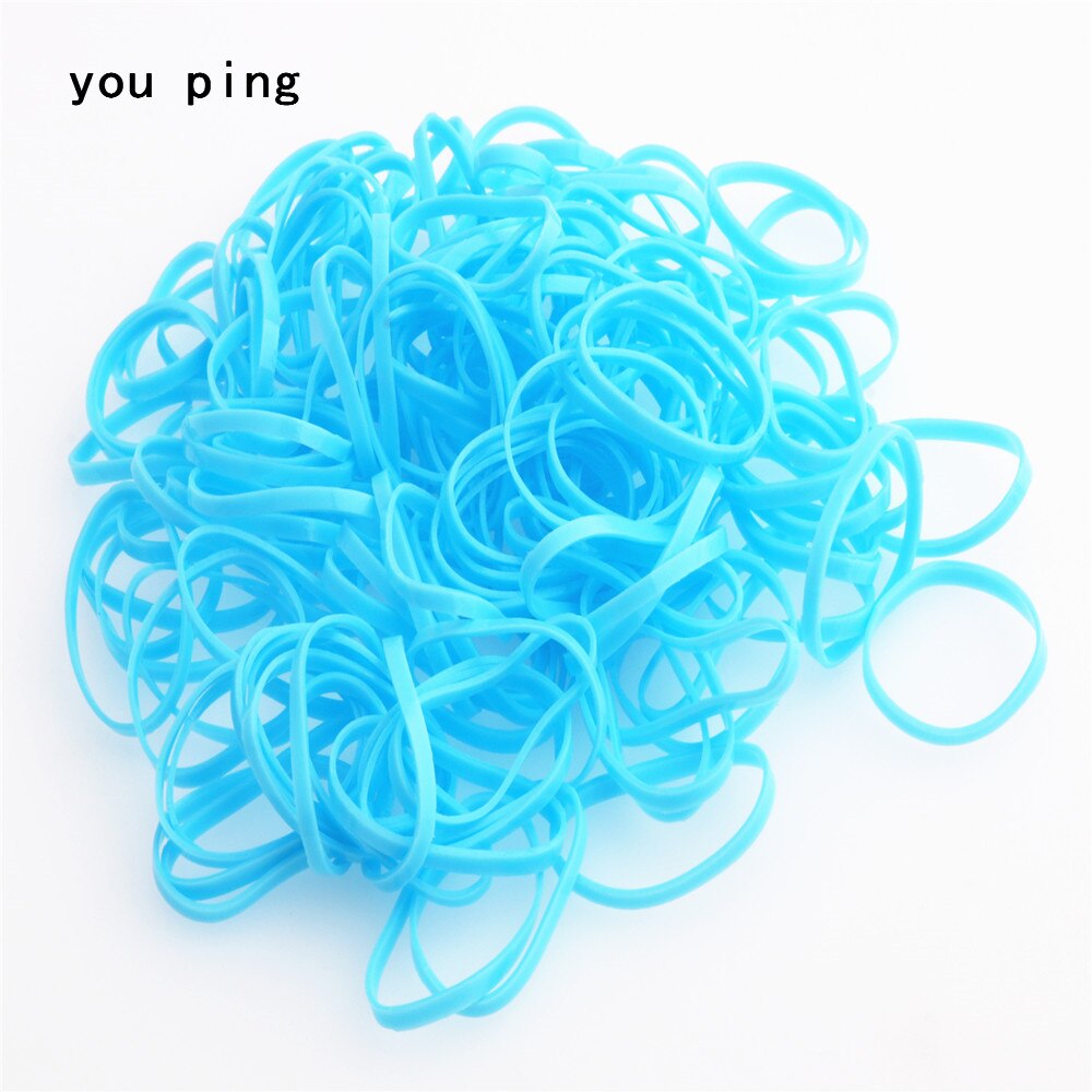 901 Pink Rubber Band Elastic Rope Women Girls child Tie Hair Styling Tools Students School Supplies: Sky blue