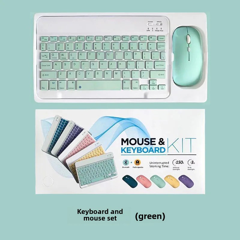 Bluetooth Keyboard Mouse Set for iPad Mobile Tablet 10 Inch Small Language Bluetooth Keyboard Set Computer Office Supplies