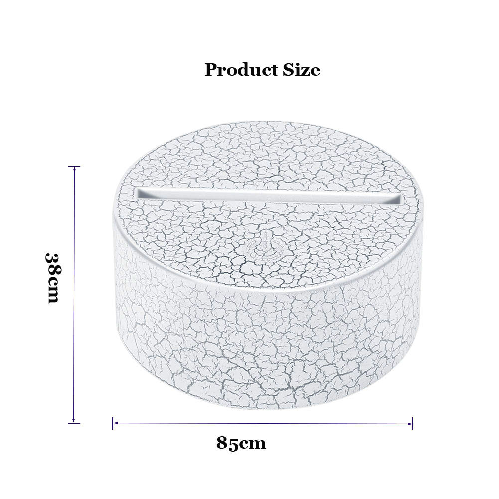 Soporte de lámpara 3D con de grieta, Base de lámpara táctil para iluminación nocturna, Base de luz LED de 7 colores, adorno luminoso moderno A casa