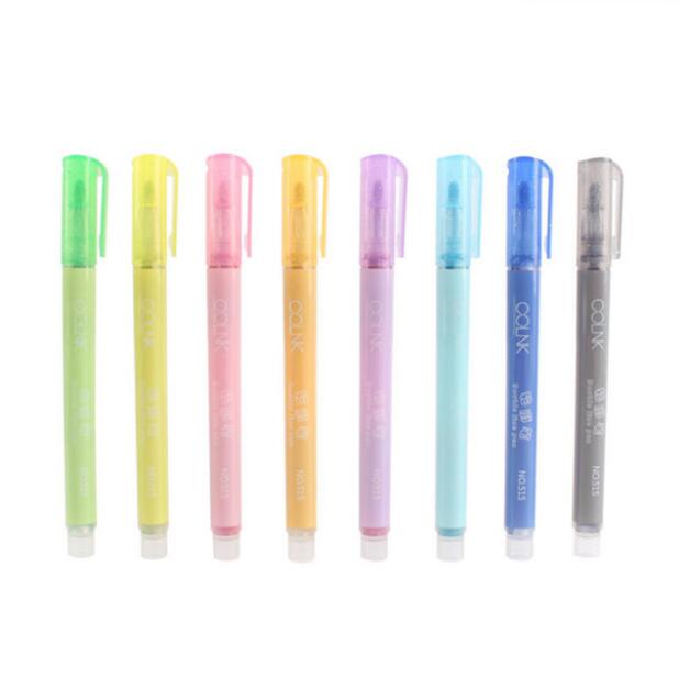 COLNK 515 Double Line Outliine Marker Highlight Pen Sliver Glitter Drawing pen 8 pcs/set
