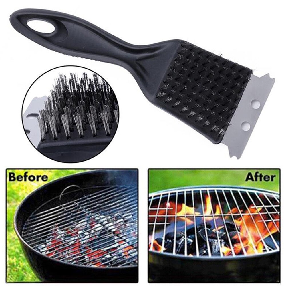 1 pc Stainless Steel Grill BBQ Cleaning Brush Barbecue Cooking Tool Useful Cleaner Outdoor Steam Home BBQ
