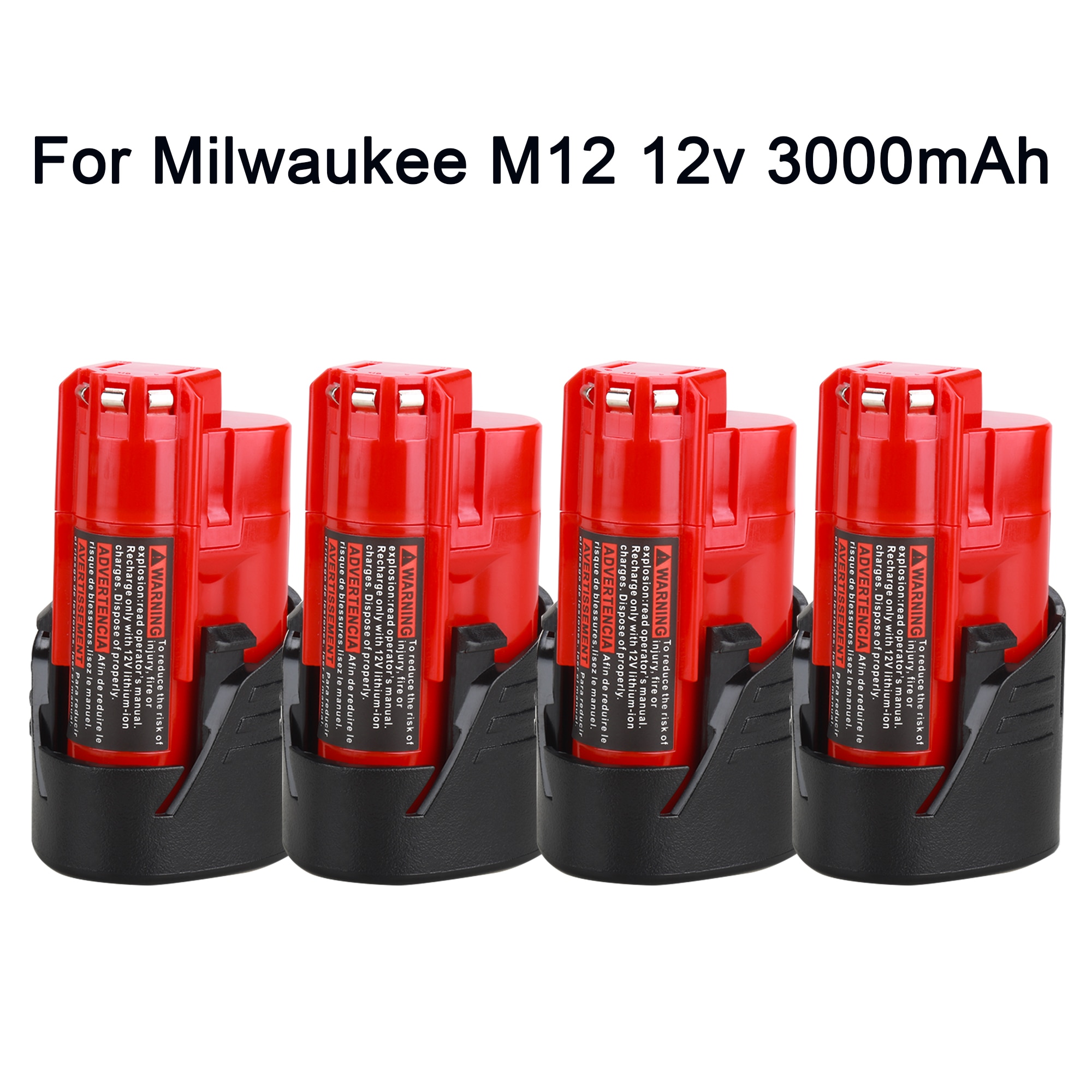 Oppladbart 3000 mah batteri for milwaukee  m12 xc trådløse verktøy 3000 mah 12 v batterier 48-11-2401 mil -12a- li