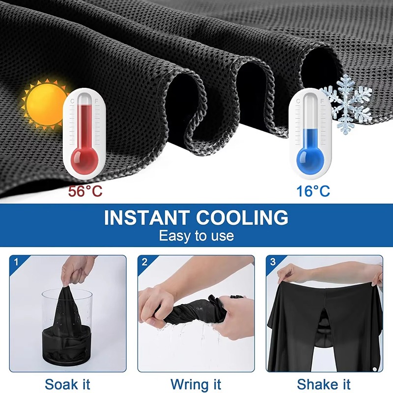 Koelende Hoodie Handdoek - UV-bescherming, snel drogend, perfect voor sport, kamperen, trainingen, fietsen, golf, hardlopen, wandelen