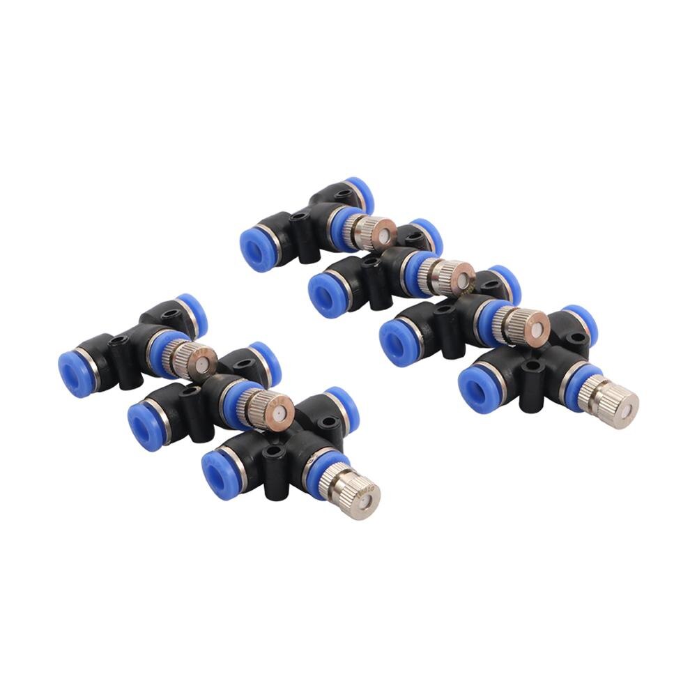 Niederdruck Beschlagen Düsen 0.1 ~ 0,6mm Öffnung 6mm T Stecker Garten Bauernhof Gewächshaus Bewässerung Befeuchten Kühlung Spritzgerät 6 stücke