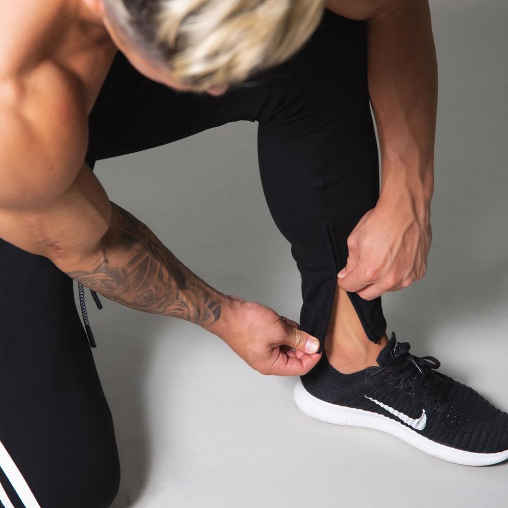 Mannen Jogging Broek Streep Running Broek Skinny Katoen Trainingsbroek Trackpants Gym Fitness Training Sport Broek Mannelijke Bodems