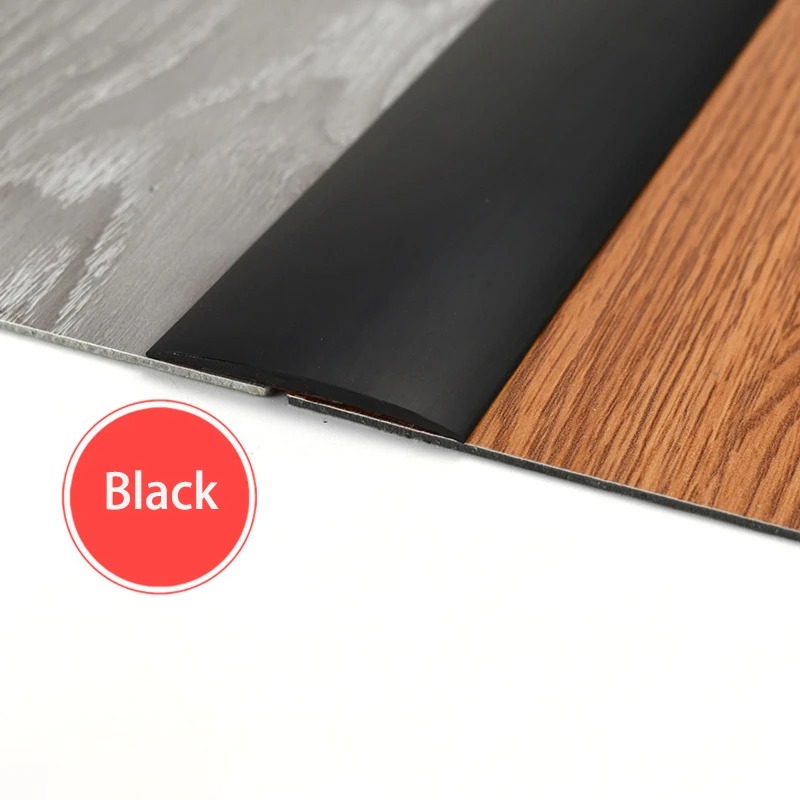 1pc 1m/2m/3 meter overgangslist for tregulv kantforseglingslist selvheftende sømlist terskellist gulvkantlist: Svart / 4m