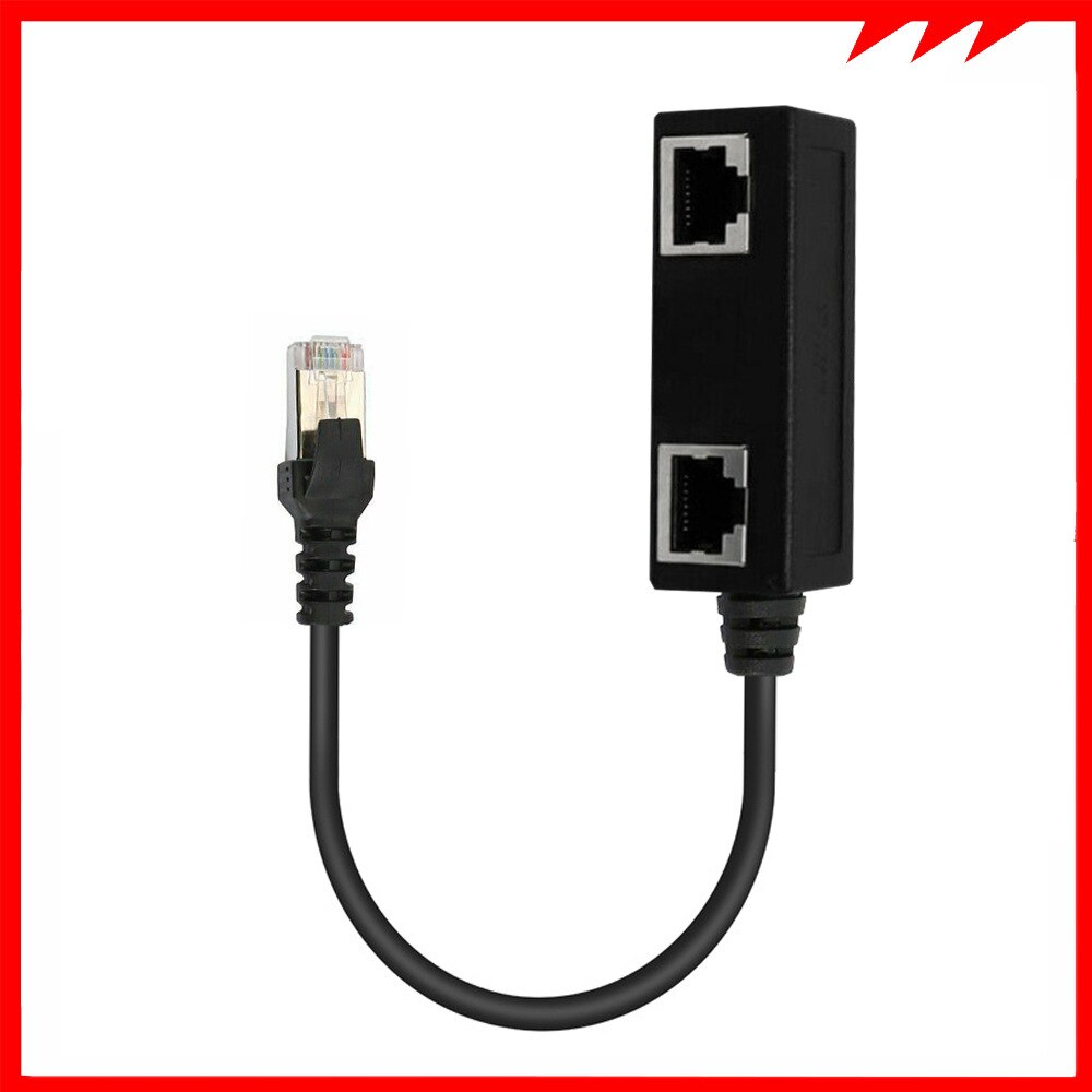 3 in 1 rj45 splitter lan ethernet netværk  rj45 stik forlænger adapter kabel til netværk udvidelse 1 han  to 2/3 hun: 1 to 2