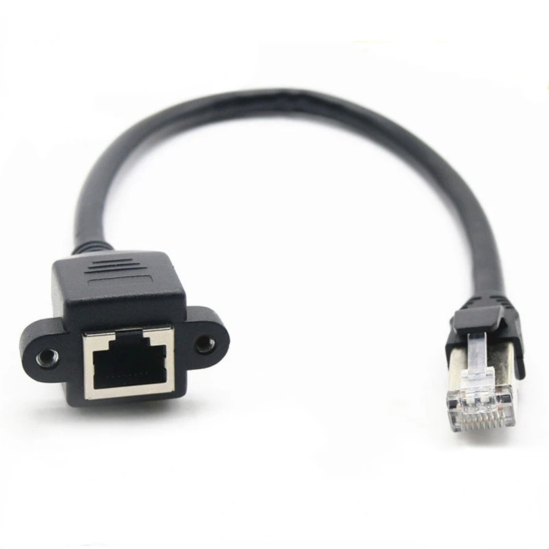 Cable 8P8C FTP STP UTP RJ45 macho a hembra 100M/1000M de velocidad Cat5 Cat6e tornillo montaje en Panel Cable de extensión de red LAN Ethernet