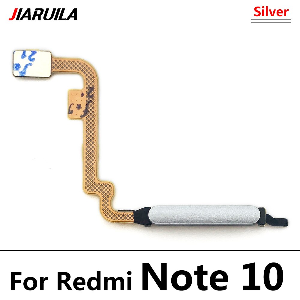 Câble flexible de remplacement pour Xiaomi Redmi Note 10 Pro, 5G, bouton accueil, capteur d'empreinte digitale, identification tactile: Redmi Note 10 Silver