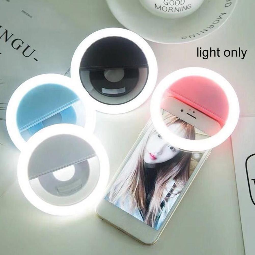 Mini Selfie Led Ring Licht Invullen Draagbare Mobiele Telefoon Selfie Mobiele Lamp Voor Alle Niveaus Clip Lichtgevende Telefoons Ring 3 verlichting
