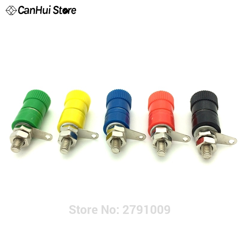 10 stks Terminal Blokken JS-910B JS-919 4mm Versterker Terminal Connector Bericht Banana Plug Jack Mount 5 kleur Elke 2 stks