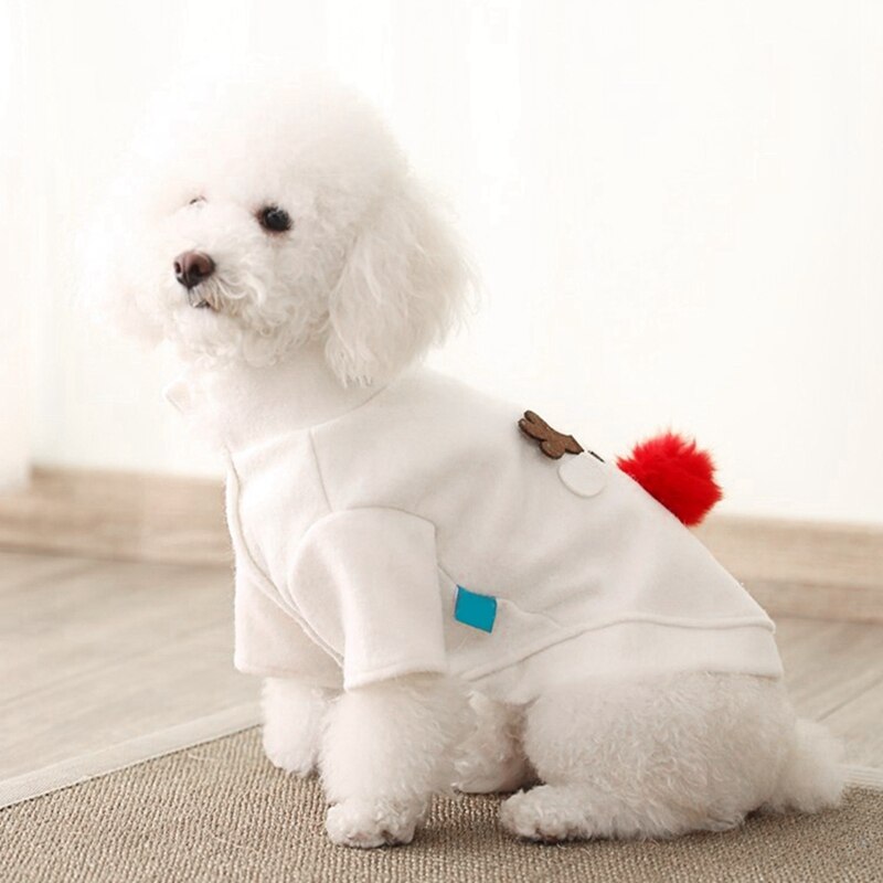 Dog Reindeer 2 Legged Apparel Outfit Pet Dog White Autumn Winter Christmas Cosplay Costume Bulldog Dress Up Clothes