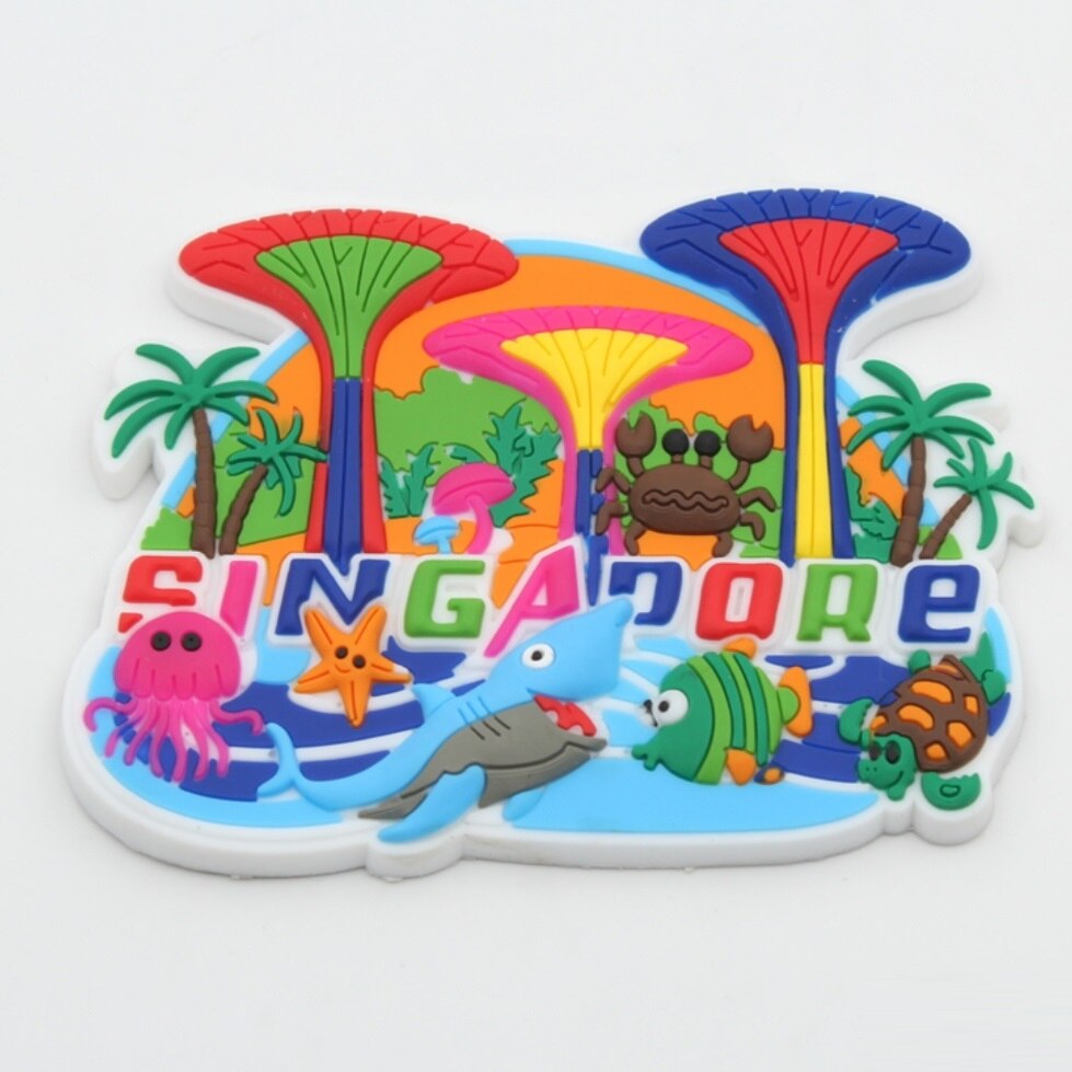 Singapore Rubber Fridge Magnet Tourist Souvenirs Refrigerator Magnetic Stickers Travel collection: B1229 (1)