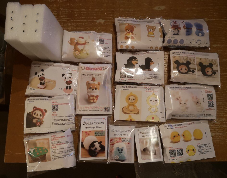 5 sæt/parti tilfældigt mønster uld nålesæt kit uld filt nål filtning vedhæng håndværk needlecraft diy håndlavet