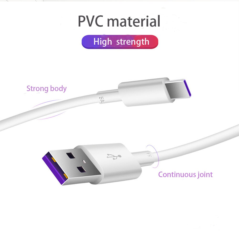 Huawei USB 5A Type C Cable P30 P20 Pro lite Mate20 10 Pro P10 Plus lite USB 3.1 Type-C Original Supercharge Super Charger Cable