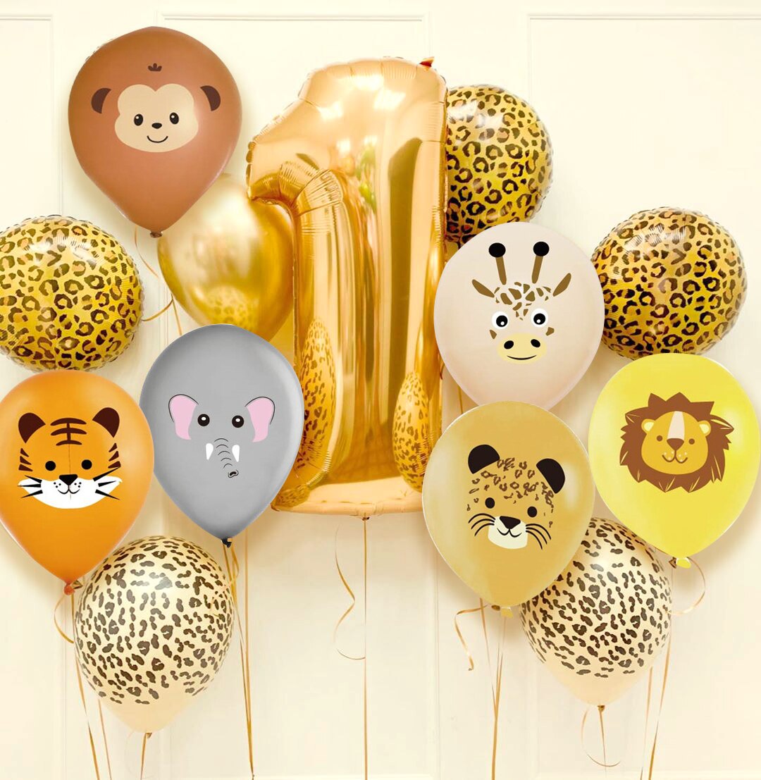 10Pcs Bos Dier Ballon Jungle Safari Verjaardagsfeestje Decoratie Cartoon Leeuw Tijger Ballonnen Voor Kinderen Party Diy Supplies