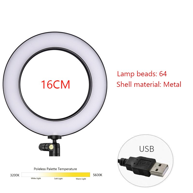 16/26/36cm led ringljus smink mobiltelefon mini kamera video fotografisk belysning selfie ljus studio ljus cirkel lampa