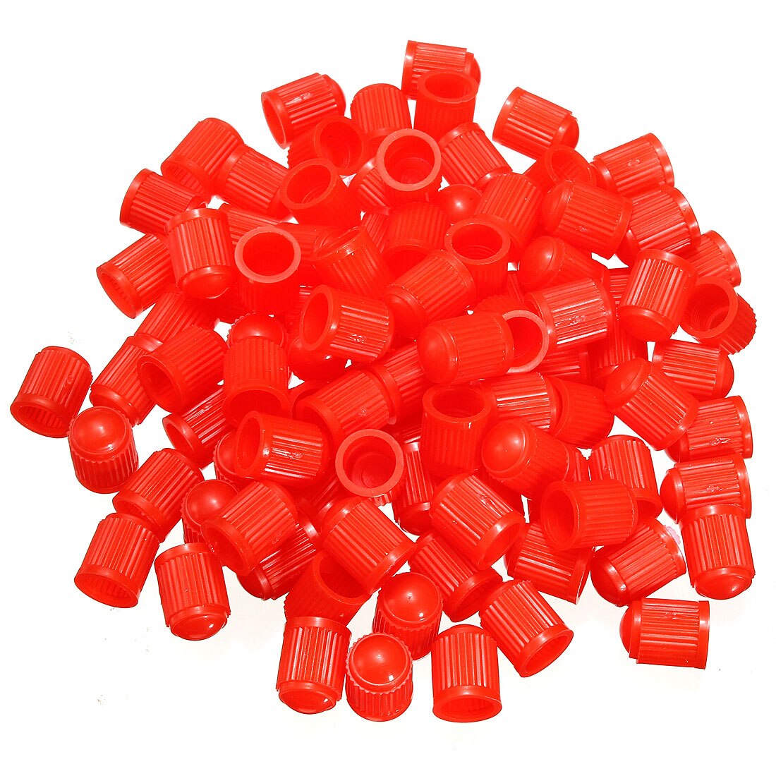 100 Stuks Auto Band Ventiel Dust Caps Dome Vorm Wiel Stem Valve Truck Fiets Tyre Caps Autobandventiel plastic Cap: Rood
