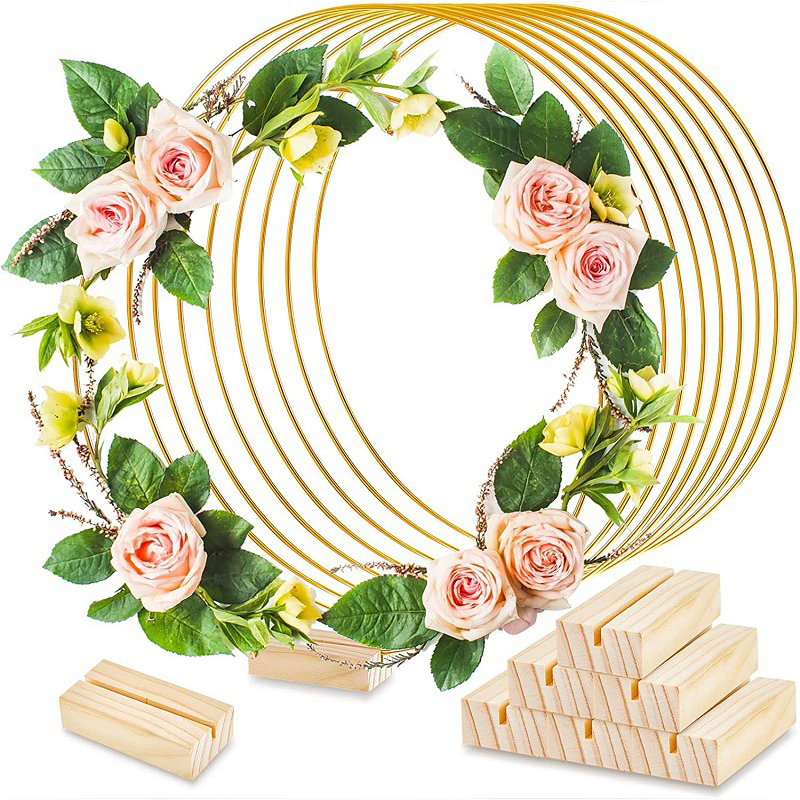 Aro de anillo de Metal de Color dorado para bricolaje, corona de flores, decoración de en casa, guirnalda de Navidad, anillos redondos, atrapasueños, 20-40cm