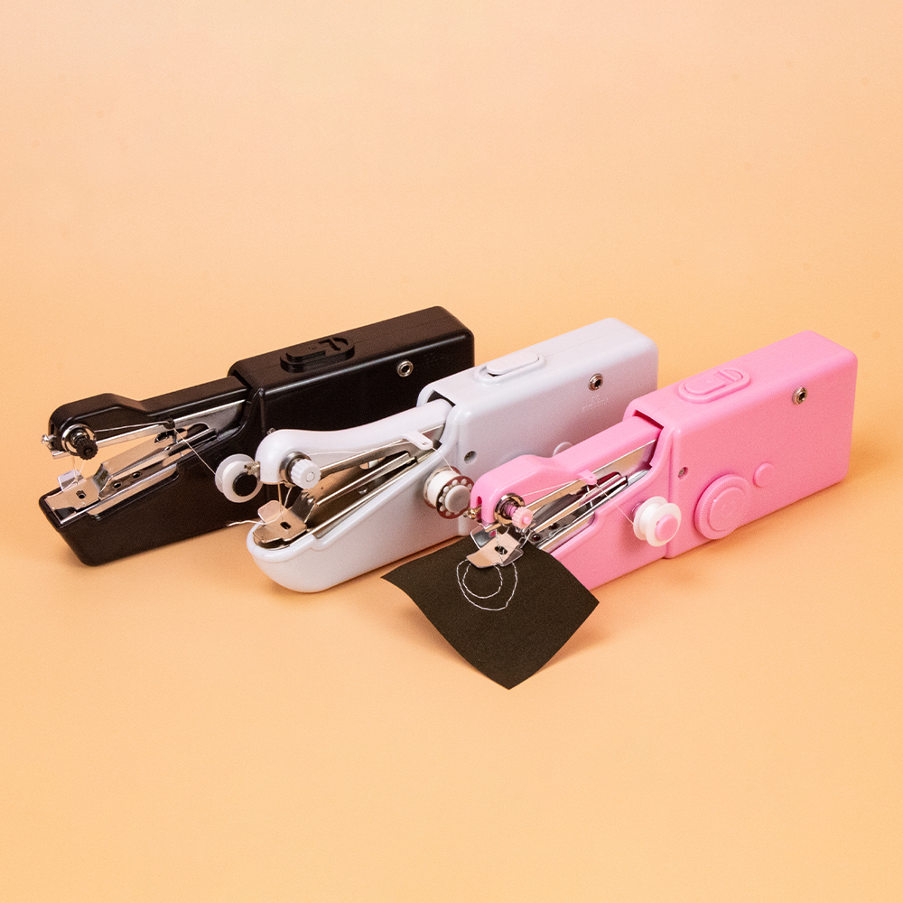 Bärbar mini symaskin handhållen elektrisk symaskin med spole för handarbete handarbete hem resor sömnadstillbehör
