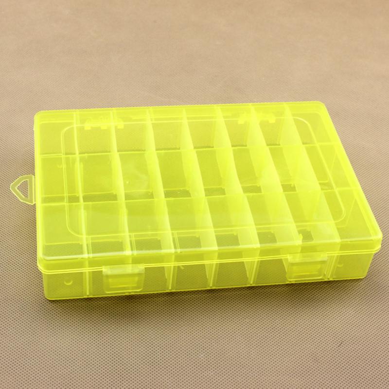 Livsvigtigt 24 rum opbevaring tilbehør kasse praktisk justerbar plastik taske til perle ringe smykker display arrangør: 24 ge huang se