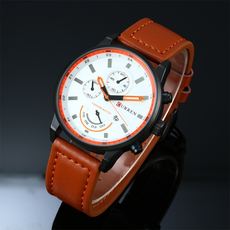 CURREN Mannen Horloge Luxe Man Horloge 30M Waterdichte Sport Horloge Casual Lederen Quartz Zakelijke Horloges