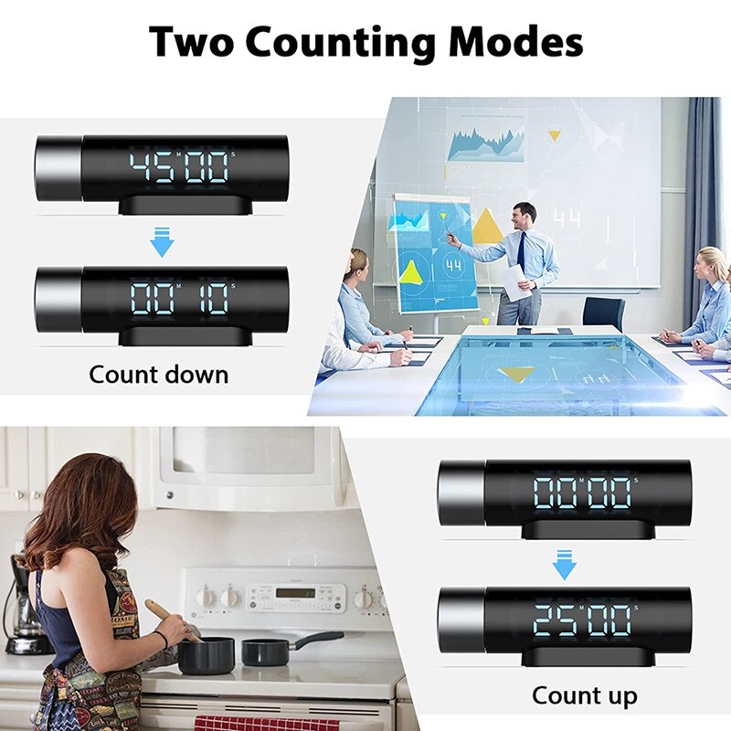 Kitchen Timer,Digital Timer for Cooking,One Button Operation,Egg Timer,Auto-Rotating LCD Display for Cooking Classroom