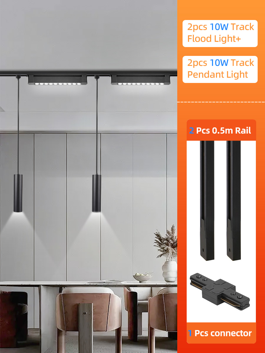 Set completo di luci a binario a LED 85 ~ 264V Faretto moderno per interni per la casa Soggiorno Negozio Plafoniera Illuminazione a binario: WHITE / Beige