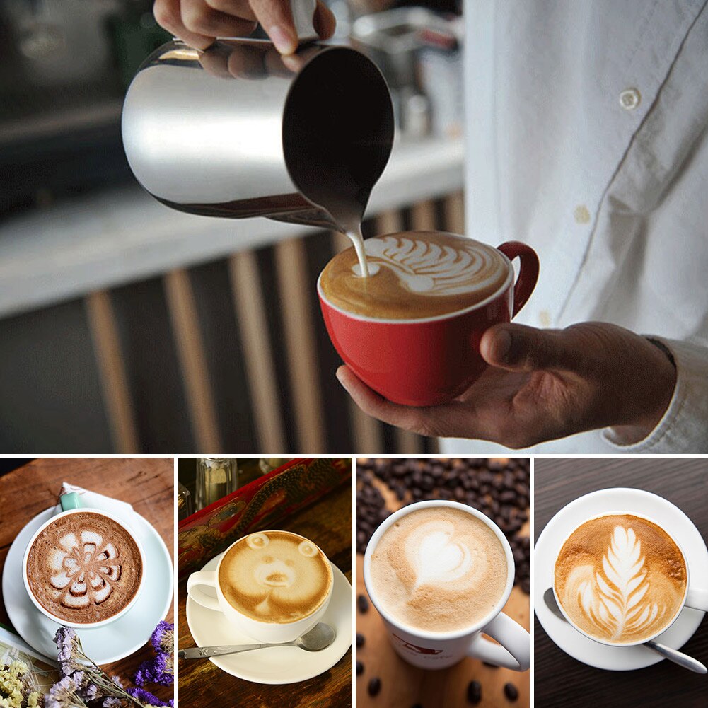 600ml melkeskummende kanne i rustfritt stål espresso kaffemugge håndverkskaffe latte melkeskummende kanne mugge kaffeverktøy